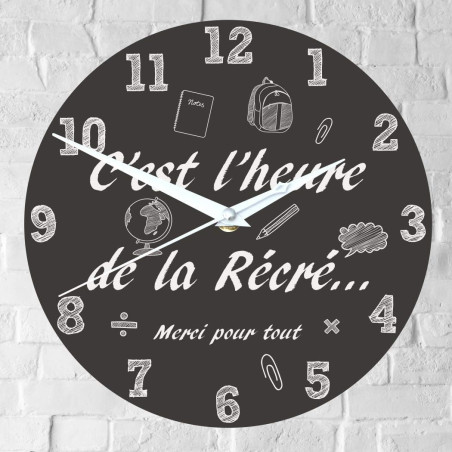 Gravure Events Horloge pour Maître ou Maîtresse – à Offrir en Fin d'année Scolaire ou à Noël Seul ou en Cadeau commun avec