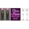 LOT 2 Flûtes gravées EVJF – Future Mariée – Cadeau souvenir original Enterrement de Vie de Jeune Fille pour une journée réussie