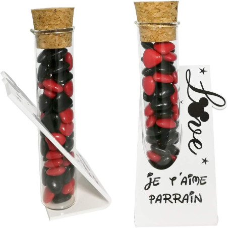 Soliflore Je t'aime Parrain – Cadeau Baptême, Boite contenant à dragées – idéal pour une décoration de table thème Mickey Mouse