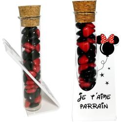 Soliflore Je t'aime Parrain – Cadeau Baptême, Boite contenant à dragées – idéal pour une décoration de table thème Mickey Mouse