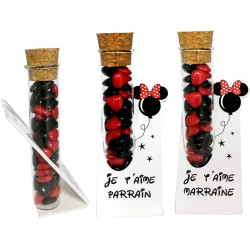 Lot : 1 Soliflore Je t'aime Parrain + 1 Marraine – Cadeau Baptême, Boite contenant à dragées – idéal pour une décoration de