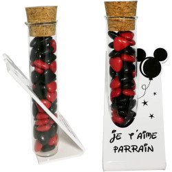 Soliflore Je t'aime Parrain – Cadeau Baptême, Boite contenant à dragées – idéal pour une décoration de table thème Mickey Mouse