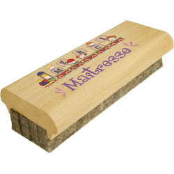 Brosse en Bois pour Tableau Merci Maîtresse - efface le Feutre et la Craie sur les Tableaux Noirs comme sur les Tableaux Blancs