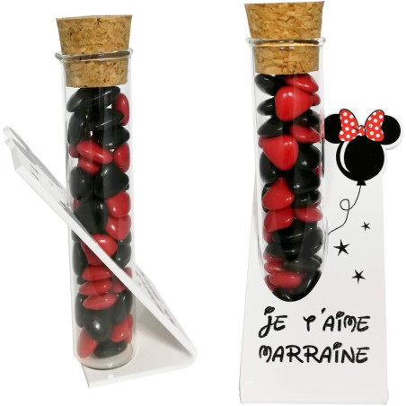 Soliflore Je t'aime Marraine – Cadeau Baptême, Boite contenant à dragées – idéal pour une décoration de table thème Mickey