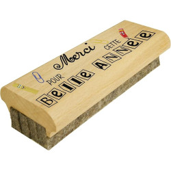 Cadeau Maîtresse d'école - Brosse à tableau en Bois efface le Feutre et la Craie sur Tableaux Noirs et Tableaux Blancs (Merci