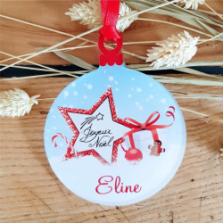 Décoration de Sapin personnalisée avec Votre prénom (Un Joli Cadeau, Une Alternative à la Boule de Noël Traditionnelle en Verre