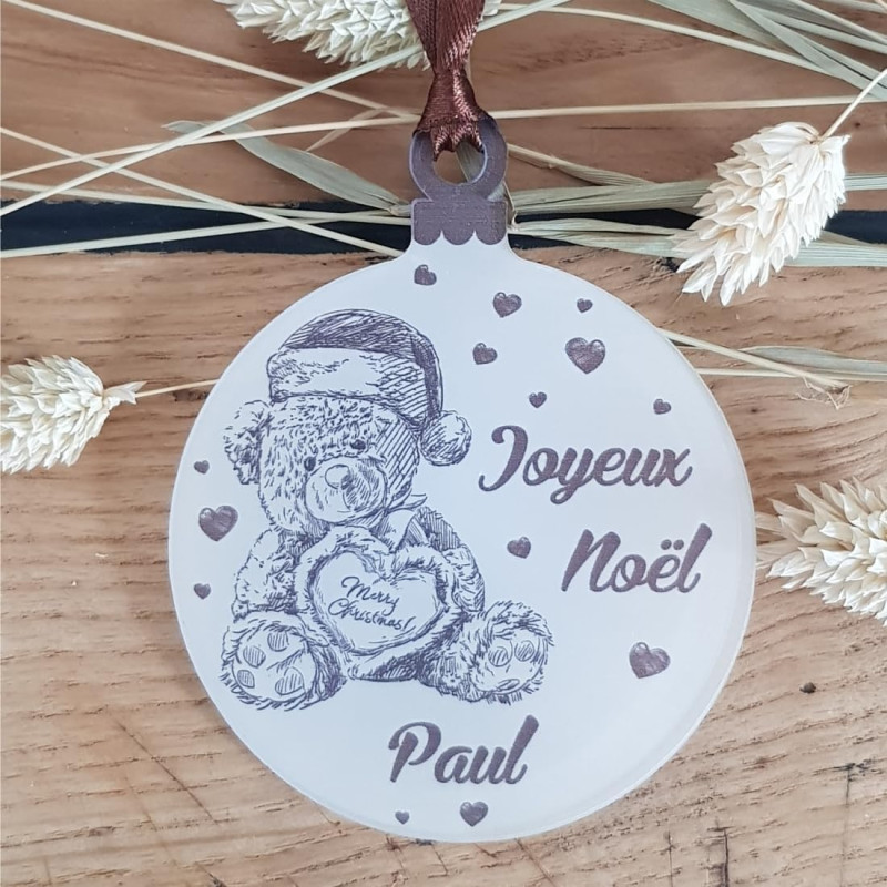Décoration de Sapin personnalisée avec Votre prénom (Un Joli Cadeau, Une Alternative à la Boule de Noël Traditionnelle en Verre