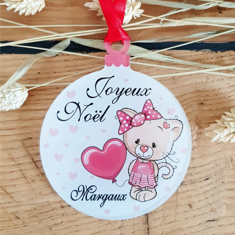 Gravure Events - Décoration de Sapin personnalisée avec votre Prénom - Ornement de Sapin personnalisé - Plexi de 3mm - Diamètre
