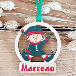 Gravure Events Décoration de Sapin en Bois personnalisée avec Votre prénom (Un Joli Cadeau, Une Alternative à la Boule de Noël