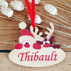 Gravure Events Décoration de Sapin en Bois personnalisée avec Votre prénom (Un Joli Cadeau, Une Alternative à la Boule de Noël