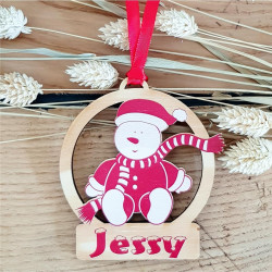 Gravure Events Décoration de Sapin en Bois personnalisée avec Votre prénom (Un Joli Cadeau, Une Alternative à la Boule de Noël