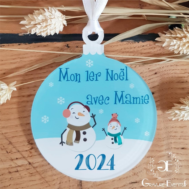 Mon Premier Noël avec Mamie - Décoration de Sapin – Cadeau en complément de la Traditionnelle Boule Mon 1er noël
