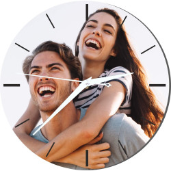 Gravure Events Grande Horloge Personnalisée avec Votre Photo - Diamètre 28,5 cm - Cadeau Personnalisable Saint-Valentin Noël