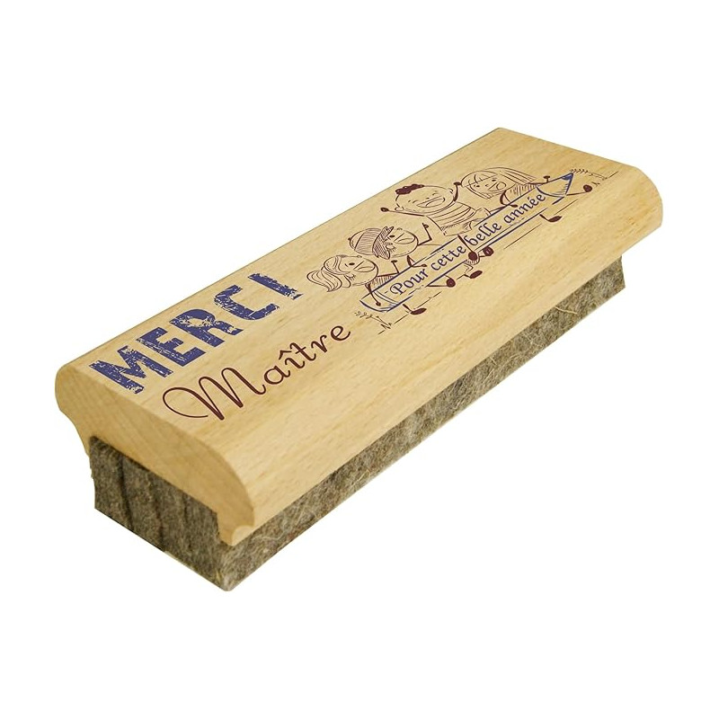 Cadeau Maître d'école - Brosse à tableau en Bois efface le Feutre et la Craie sur Tableaux Noirs et Tableaux Blancs - primaire