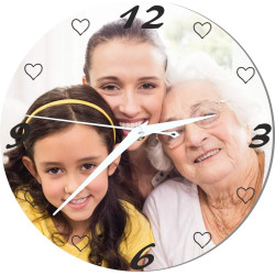 Gravure Events Grande Horloge Personnalisée avec Votre Photo - Diamètre 28,5 cm - Mamy Cadeau Personnalisable Mamie - Cadeau