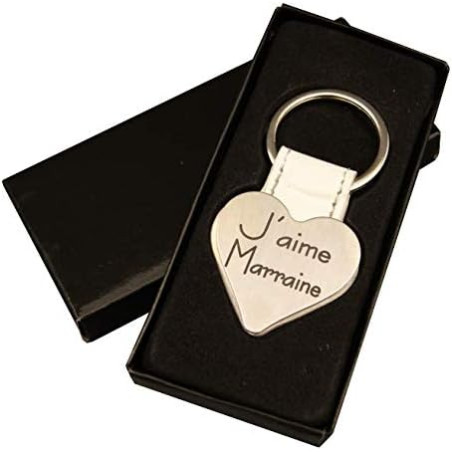 Gravure Events J'aime Marraine - Porte Clef - Cadeau Baptême & Communion