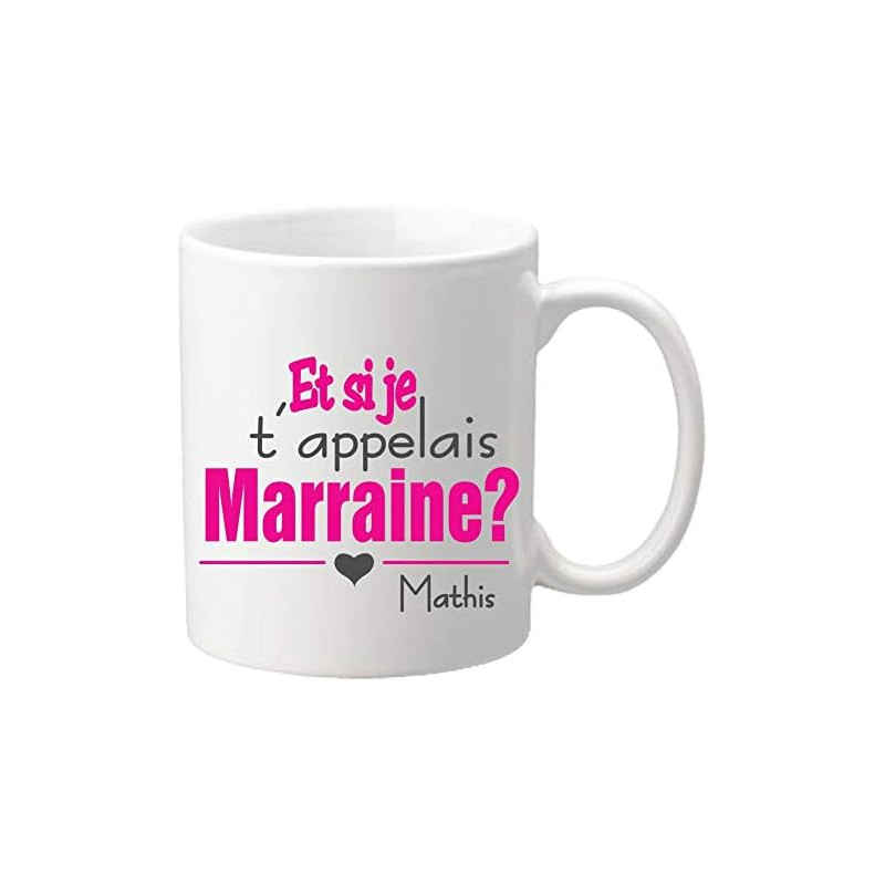 Gravure Events Mug - Et si je t'appelais Marraine - Baptême & Communion