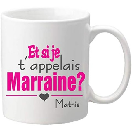 Gravure Events Mug - Et si je t'appelais Marraine - Baptême & Communion