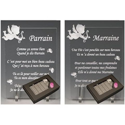 1 Poème Parrain + 1 Marraine - Ange - Baptême & Communion