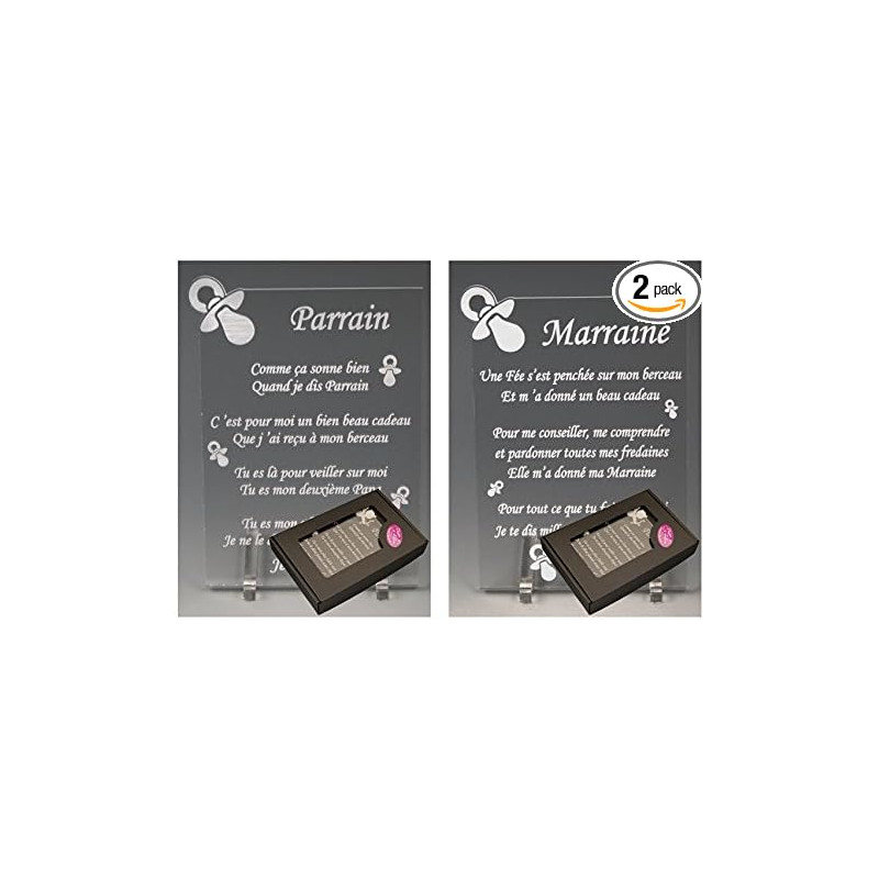 1 Poème Parrain + 1 Marraine - Tototte - Baptême & Communion