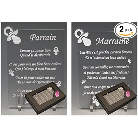 1 Poème Parrain + 1 Marraine - Tototte - Baptême & Communion