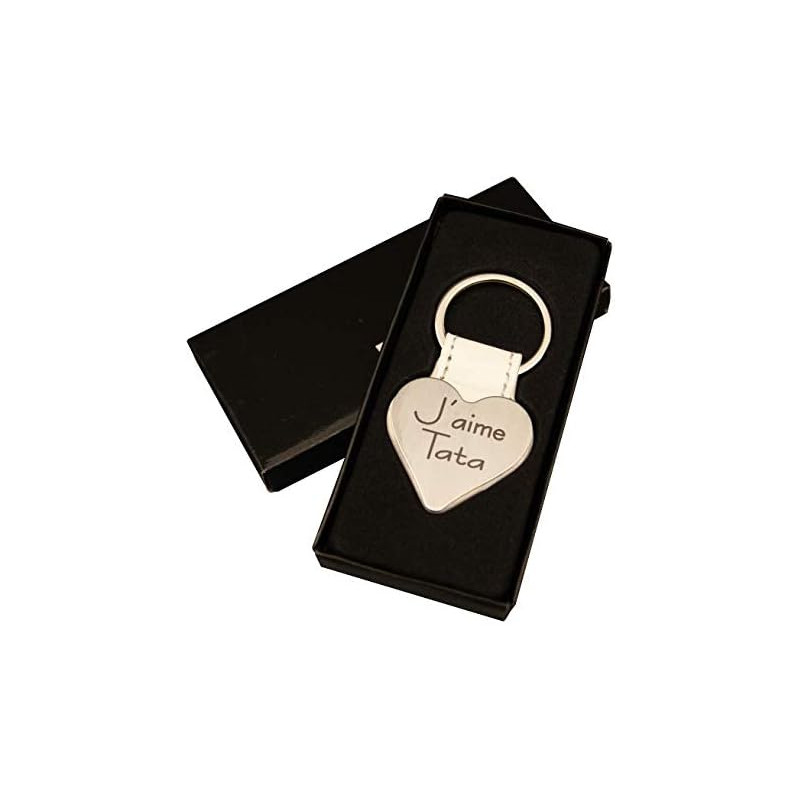 Gravure Events J'aime Tata - Porte Clef - Baptême - cadeau Noël anniversaire
