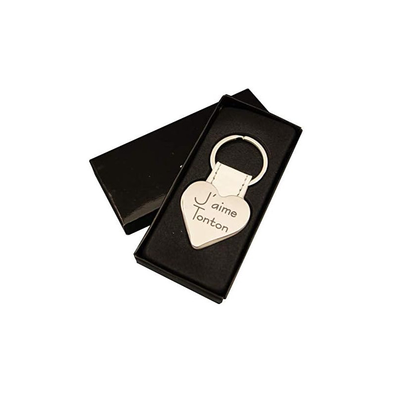 Gravure Events J'aime Tonton - Porte Clef - Baptême - cadeau Noël anniversaire