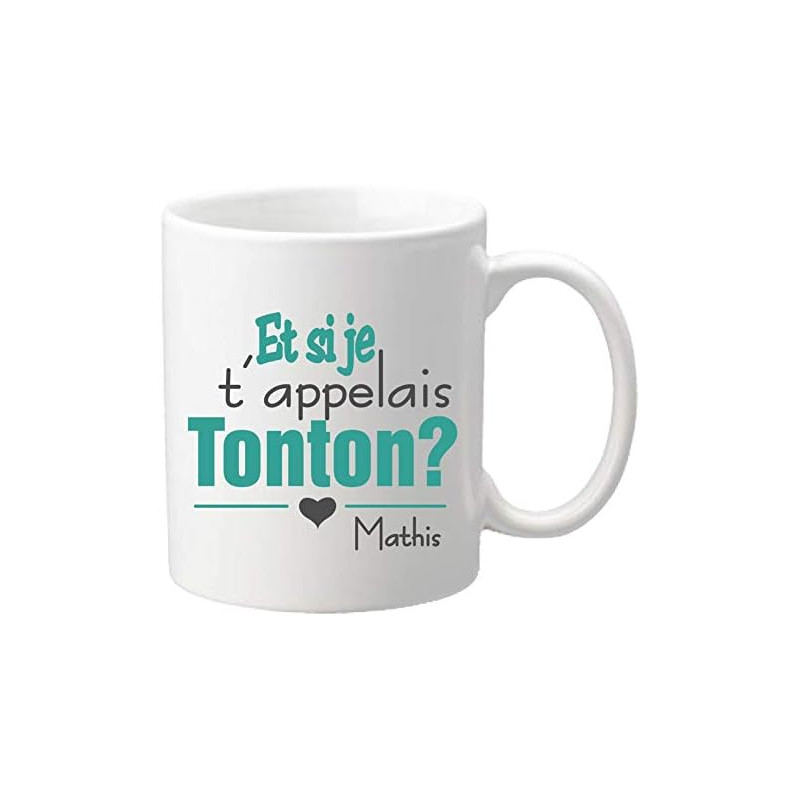 Gravure Events Mug - Et si je t'appelais TONTON - Annonce naissance - Noël