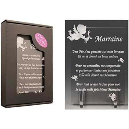 1 Poème Marraine – Ange (spécialiste des Cadeaux Parrain Marraine Baptême)