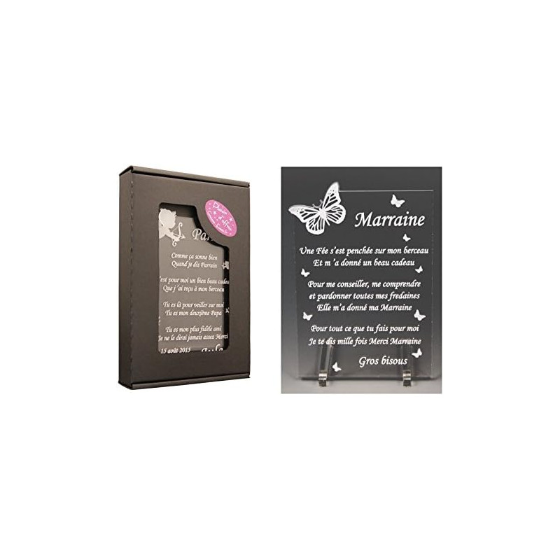 1 Poème Marraine – Papillon (spécialiste des Cadeaux Parrain Marraine Baptême)