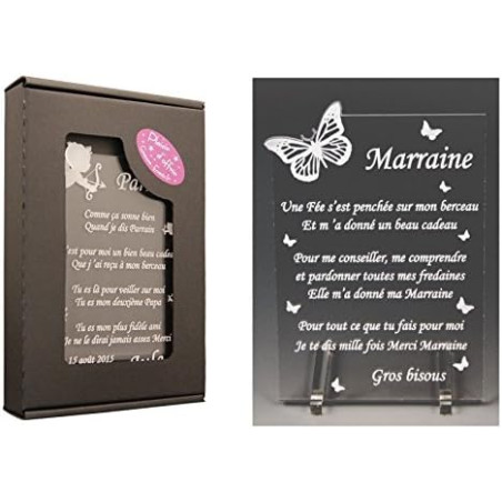 1 Poème Marraine – Papillon (spécialiste des Cadeaux Parrain Marraine Baptême)