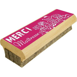 Cadeau Maîtresse d'école - Brosse à tableau en Bois efface le Feutre et la Craie sur Tableaux Noirs et Tableaux Blancs (Merci