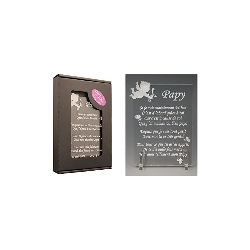 1 Poème Papy – Ange Cl (Cadeau pour la fête des Grands-Pères, Noël, Baptême, Anniversaire de Papi...)