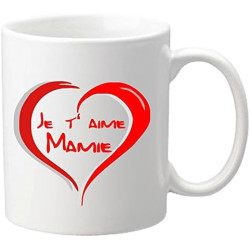 Mug – Je t'aime Mamie – Cadeau pour la fête des Grands Mères, Noël, Anniversaire, Pâques, Baptême (Mug pour Mamy)