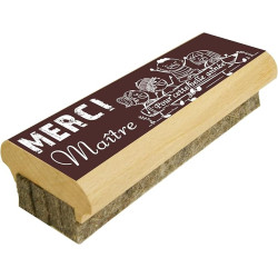 Brosse en Bois pour Tableau Merci Maître pour cette belle année - efface le Feutre et la Craie sur les Tableaux Noirs comme sur