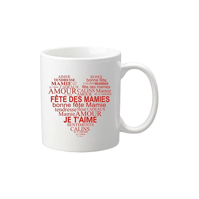 Gravure Events Mug – Je t'aime Mamie – Cadeau pour la fête des Grands Mères, Noël, Anniversaire, Pâques, Baptême (Mug pour Mamy)