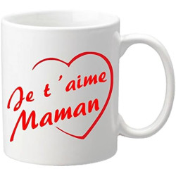 Gravure Events Mug – Je t'aime Maman – Cadeau pour la fête des Mères, Noël, Anniversaire, Pâques, Baptême (Mug3Ma)