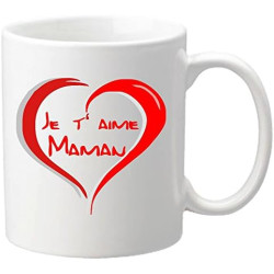 Gravure Events Mug – Je t'aime Maman – Cadeau pour la fête des Mères, Noël, Anniversaire, Pâques, Baptême (Mug4Ma)