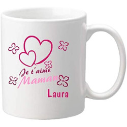 Gravure Events Mug Je t'aime Maman - Cadeau pour la fête des Mères, Noël, Anniversaire, Pâques et Baptême
