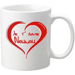 Mug – Je t'aime Nounou – Cadeau pour la fête des Nounous, Noël, Anniversaire, fin de contrat, fin d'année scolaire (Mug4No)