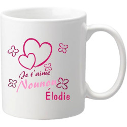 Gravure Events Mug Je t'aime Nounou – Cadeau pour la fête des Nounous, Noël, Anniversaire, fin de contrat et fin d'année