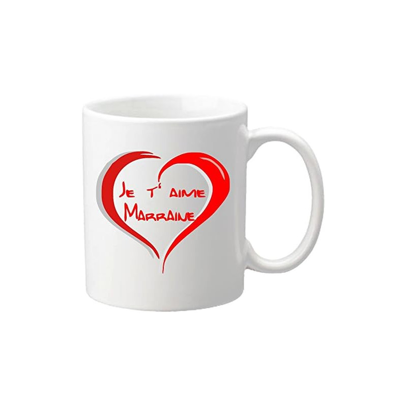 Mug – Je t'aime Marraine (Cadeau Parrain Marraine Baptême) – Mug4Mr