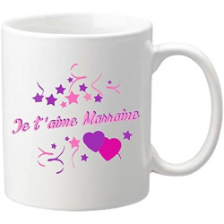 Gravure Events Mug Je t'aime Marraine (Cadeau Parrain Marraine Baptême)