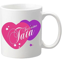 Mug Je t'aime Tata - Cadeau pour Noël, Anniversaire, Naissance, Baptême