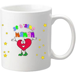 Mug Je t'aime Maman - Cadeau pour la fête des Mères, Noël, Anniversaire, Pâques, Baptême (Mug1Ma)