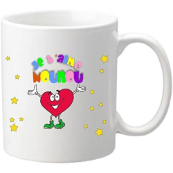 Mug Je t'aime Nounou - Cadeau pour la fête des Nounous, Noël, Anniversaire, fin de contrat, fin d'année scolaire (Mug1No)