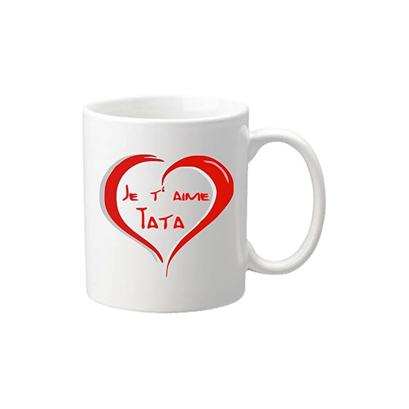 Mug Je t'aime Tata - Cadeau pour Noël, Anniversaire, Naissance, Baptême