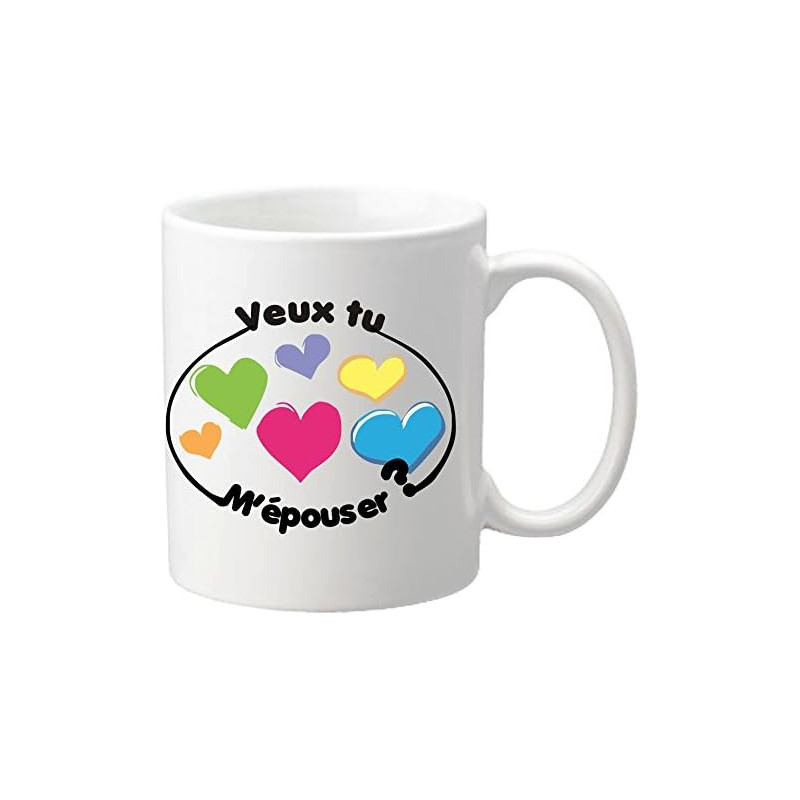 Gravure Events Mug – Veux tu m'épouser ? – Cadeau pour une demande en Mariage originale