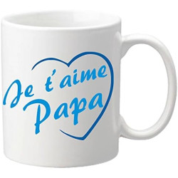 Mug Je t'aime Papa - Cadeau pour la fête des Pères, Noël, Anniversaire, Pâques, Baptême