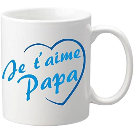 Mug Je t'aime Papa - Cadeau pour la fête des Pères, Noël, Anniversaire, Pâques, Baptême